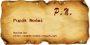 Pupák Noémi névjegykártya
